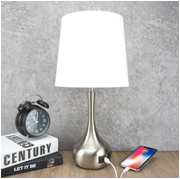 China crystal and metal touch control dimming lamp with double USB rechargeable night table desk lamp bedroom bedside table lamp