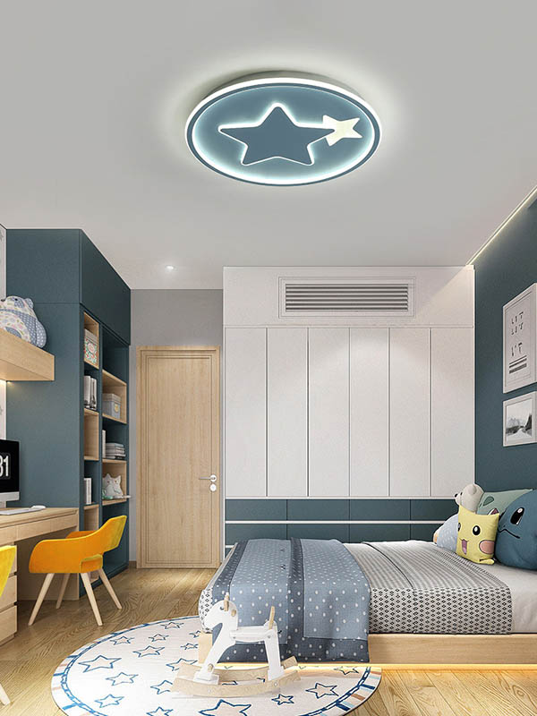 Creative stars moon ceiling lamps boys and girls children's room lights7